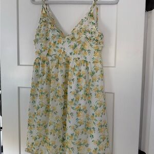 Trixxi Yellow and Green Sundress with Spaghetti Straps